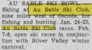 Au Sable Ranch and Ski Resort (Au Sable Ski Ranch) - Jan 1953 Ad (newer photo)